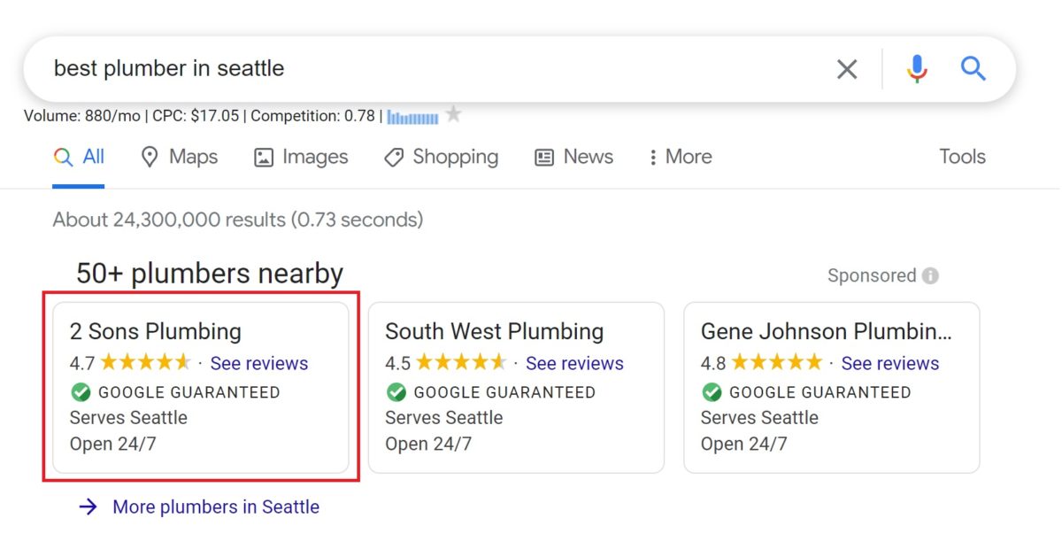 search results for best plumber in seattle