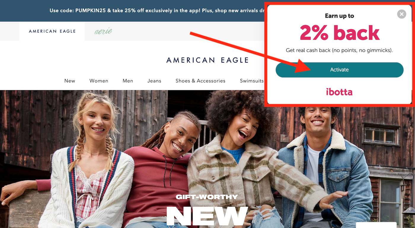 Ibotta American Eagle Browser Extension Deal