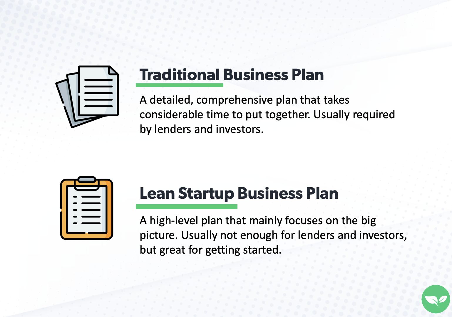 difference between traditional business plan and lean startup business plan