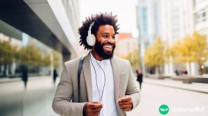 man listening the best finance podcasts