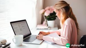woman looking for blog post ideas