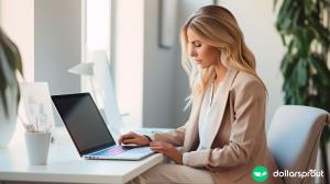 woman at laptop researching new side hustle ideas