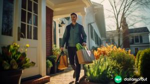 A man making a grocery delivery with Instacart.