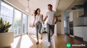 A couple walking through a rental property, hoping to turn it into a source of passive income