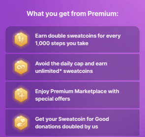 sweatcoin premium benefits