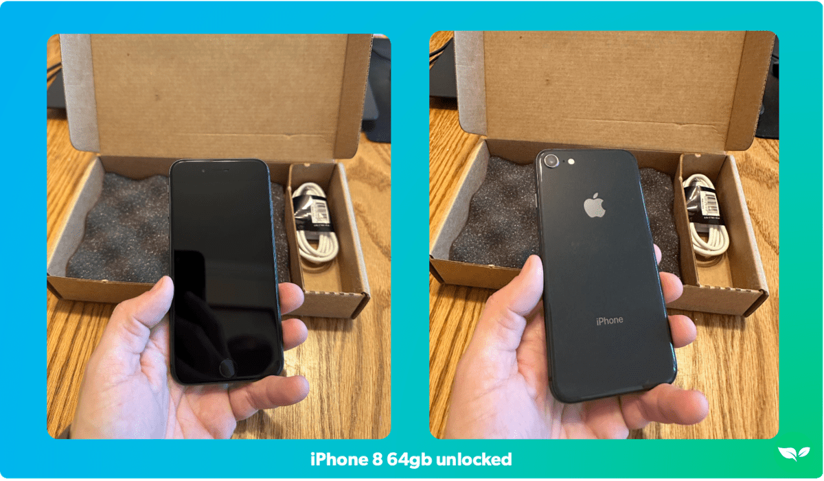 black iphone 8 64gb unlocked purchased from gazelle