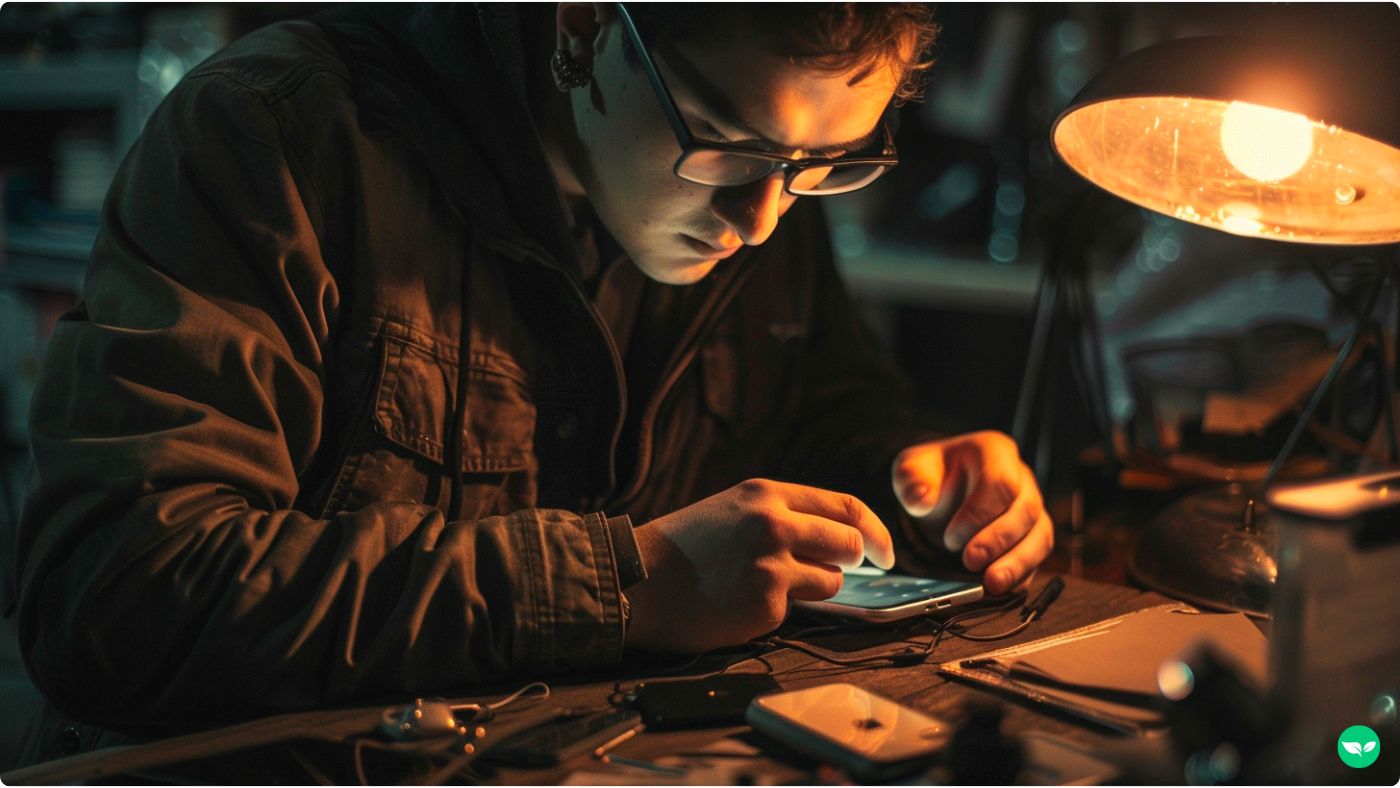 man operates a mobile repair service to fix broken electronics