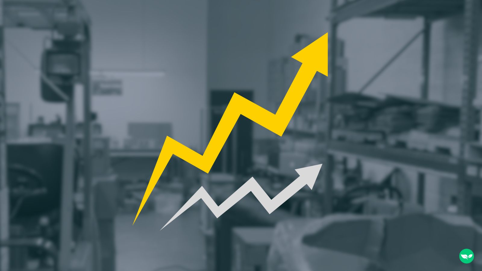 A graphic showing two arrows, one going upward quickly and one growing more flatly, highlighting the quick scaling potential of Amazon FBA.