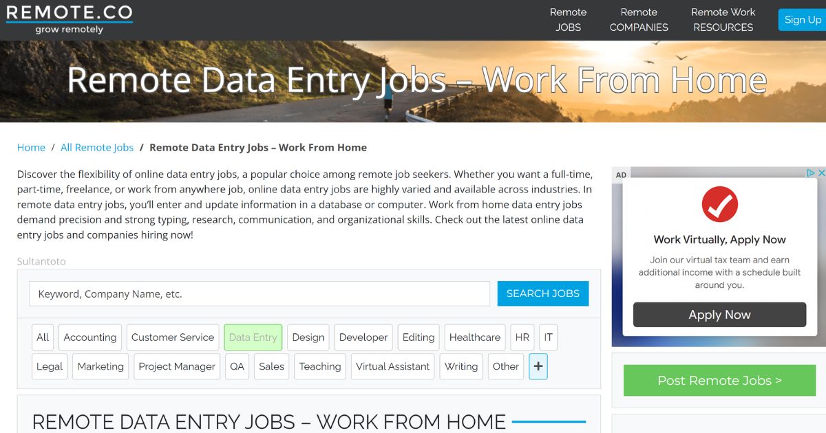 remote.co data entry jobs